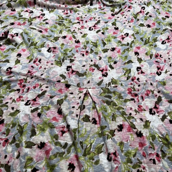 J Jill Love Linen 100% Linen Blouse Pink Green Watercolor Floral Shirt Sz Small - Picture 13 of 14